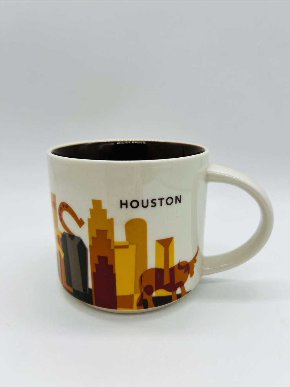 Starbucks Houston Skyline Mug - White, Yellow , Brown Been There Series